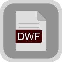 dwf het dossier formaat vlak ronde hoek icoon ontwerp vector