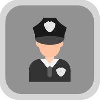 Politie Mens vlak ronde hoek icoon ontwerp vector