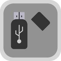 USB vlak ronde hoek icoon ontwerp vector