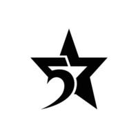 modern 5 sterren abstract monogram logo ontwerp idee vector