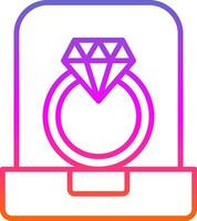 diamant ring lijn helling icoon ontwerp vector