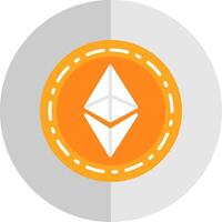 ethereum munt vlak schaal icoon ontwerp vector