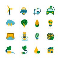 Eco energie Icons Set vector