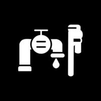 loodgieter installatie glyph omgekeerd icoon ontwerp vector