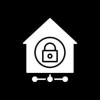 huis netwerk veiligheid glyph omgekeerd icoon ontwerp vector