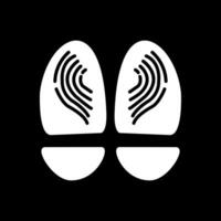 voetafdruk glyph omgekeerd icoon ontwerp vector
