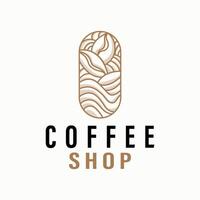 gemakkelijk cafeïne drinken koffie logo ontwerp cafe bedrijf koffie bonen, bar, restaurant wijnoogst model- vector