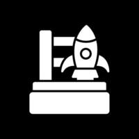 raket lancering glyph omgekeerd icoon ontwerp vector