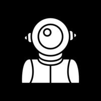 astronaut glyph omgekeerd icoon ontwerp vector