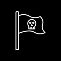 piraat vlag lijn omgekeerd icoon ontwerp vector