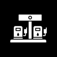 benzine station glyph omgekeerd icoon ontwerp vector