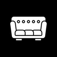 sofa glyph omgekeerd icoon ontwerp vector