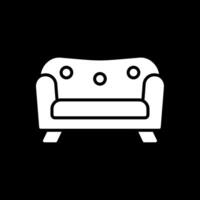 sofa glyph omgekeerd icoon ontwerp vector