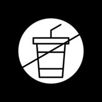 Nee drinken glyph omgekeerd icoon ontwerp vector