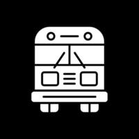 school- bus glyph omgekeerd icoon ontwerp vector