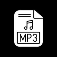 mp3 glyph omgekeerd icoon ontwerp vector