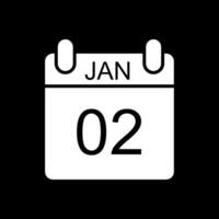 januari glyph omgekeerd icoon ontwerp vector