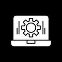 laptop glyph omgekeerd icoon ontwerp vector