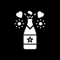 Champagne glyph omgekeerd icoon ontwerp vector