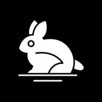 konijn glyph omgekeerd icoon ontwerp vector