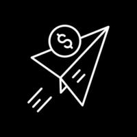 sturen geld lijn omgekeerd icoon ontwerp vector