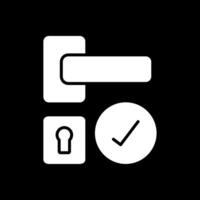 deur omgaan met glyph omgekeerd icoon ontwerp vector