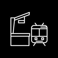 spoorweg station lijn omgekeerd icoon ontwerp vector