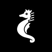 zeepaardje glyph omgekeerd icoon ontwerp vector