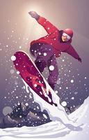 winter extreme sport snowboarden vector