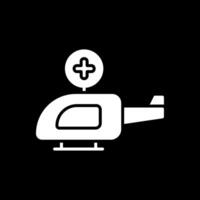 lucht ambulance glyph omgekeerd icoon ontwerp vector