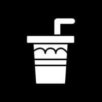 Frisdrank drinken glyph omgekeerd icoon ontwerp vector