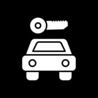 auto verhuur glyph omgekeerd icoon ontwerp vector