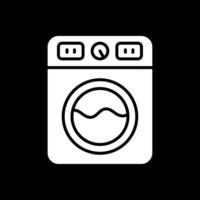 het wassen machine glyph omgekeerd icoon ontwerp vector