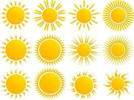 set van afbeelding van de zon vector