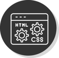 web ontwikkeling lijn schaduw cirkel icoon ontwerp vector