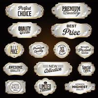 gouden badges en labels super sale collectie vector