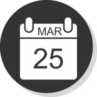 maart glyph schaduw cirkel icoon ontwerp vector