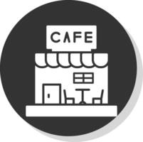 cafe glyph schaduw cirkel icoon ontwerp vector