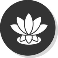 lotus glyph schaduw cirkel icoon ontwerp vector