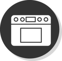 oven glyph schaduw cirkel icoon ontwerp vector