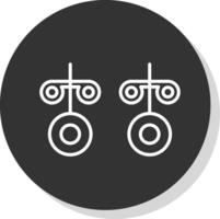 stud oorbellen glyph ten gevolge cirkel icoon ontwerp vector