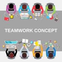 Teamwork mensen bovenaanzicht vector