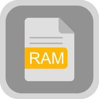 RAM het dossier formaat vlak ronde hoek icoon ontwerp vector
