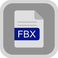 fbx het dossier formaat vlak ronde hoek icoon ontwerp vector