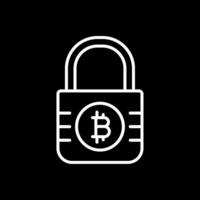 bitcoin encryptie lijn omgekeerd icoon ontwerp vector