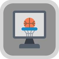 basketbal vlak ronde hoek icoon ontwerp vector