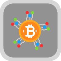bitcoin netwerk vlak ronde hoek icoon ontwerp vector