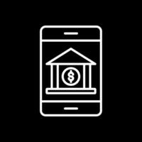 bank app lijn omgekeerd icoon ontwerp vector