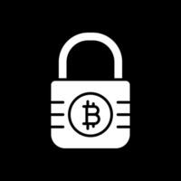 bitcoin encryptie glyph omgekeerd icoon ontwerp vector