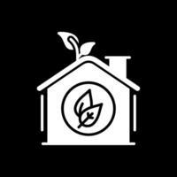 groen huis glyph omgekeerd icoon ontwerp vector